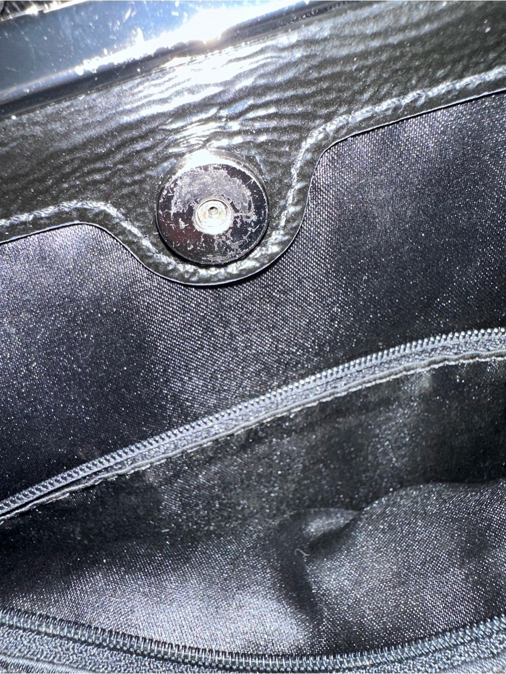 🖤 Coach Black Patent Leather Signature Kisslock Tote Bag - Picture 10 of 12